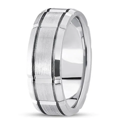 14K Gold Mens Fancy Wedding Band (8.5mm)