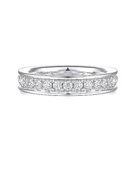 14k White Gold 0.56 Ct Diamond Wedding Band