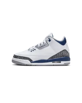 Air Jordan 3 Retro (Gs) - White / Midnight Navy / Cement
