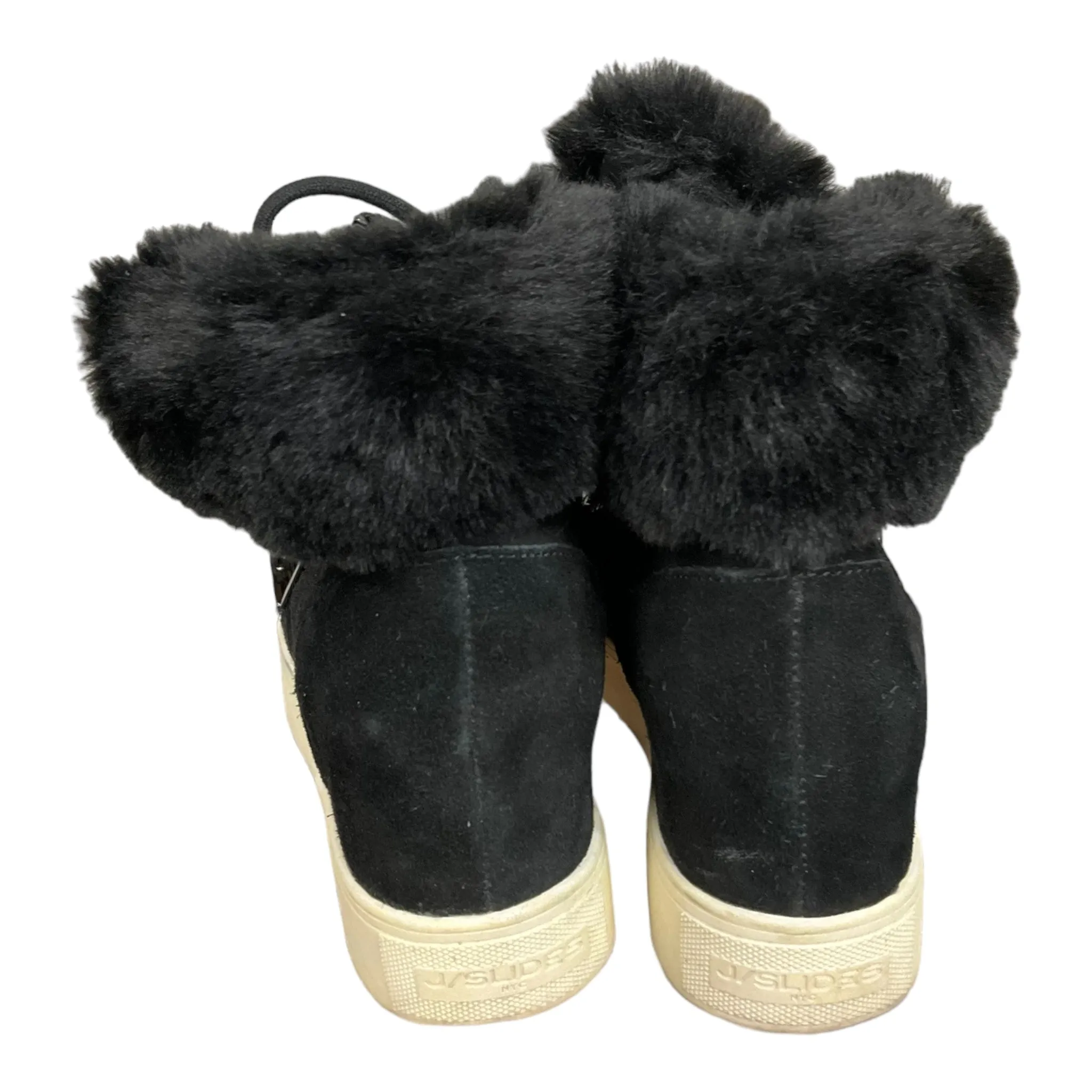 Black Boots Ankle Flats J Slides, Size 9