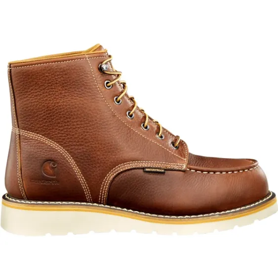 CARHARTT 6-INCH NON-SAFETY TOE WEDGE BOOT SOFT TAN FULL GRAIN LEATHER CMW6175