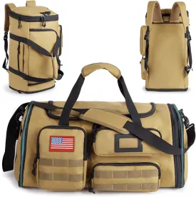 Expandable Gym Bag For Men,Tactical Large 3 in 1 Sports Duffle Bag With Shoes Compartment,Water Resistant Sports Gym Tote Bags Multi-functional Weekend Travel Backpack Overnight Bag
