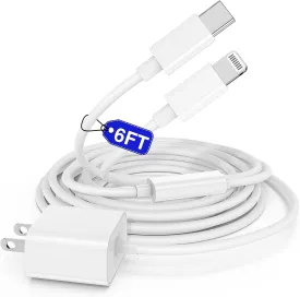 Fast Charger for iPhone 15 14 13 12 11,30W iPhone Charger Fast Charging with 6ft Lightning Cable for iPhone 14 13 12 Pro Max, USB C Fast Charger Cord for iPhone 15/15 Pro/15 Pro Max/15 Plus/iPad Pro
