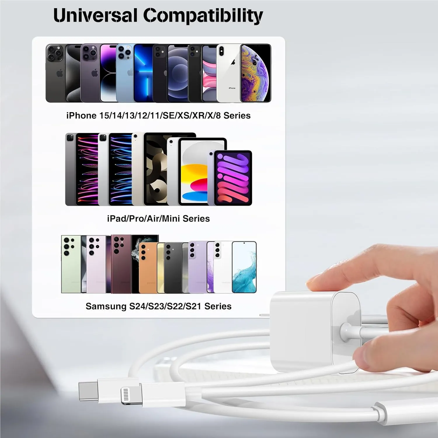 Fast Charger for iPhone 15 14 13 12 11,30W iPhone Charger Fast Charging with 6ft Lightning Cable for iPhone 14 13 12 Pro Max, USB C Fast Charger Cord for iPhone 15/15 Pro/15 Pro Max/15 Plus/iPad Pro