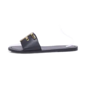 Giao Deen Flat Sandals Leather Black Colour For Women