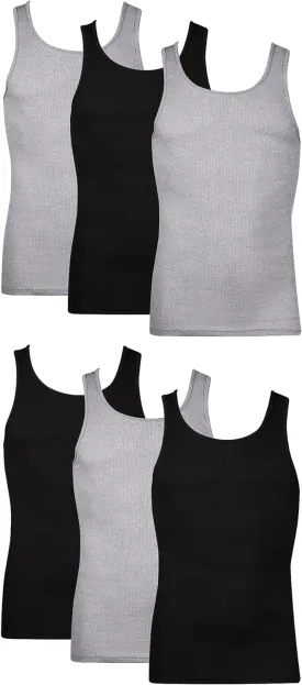 Hanes Men's, Moisture-Wicking Ribbed, Lightweight Cotton Tank Undershirts, Multi-Pack
