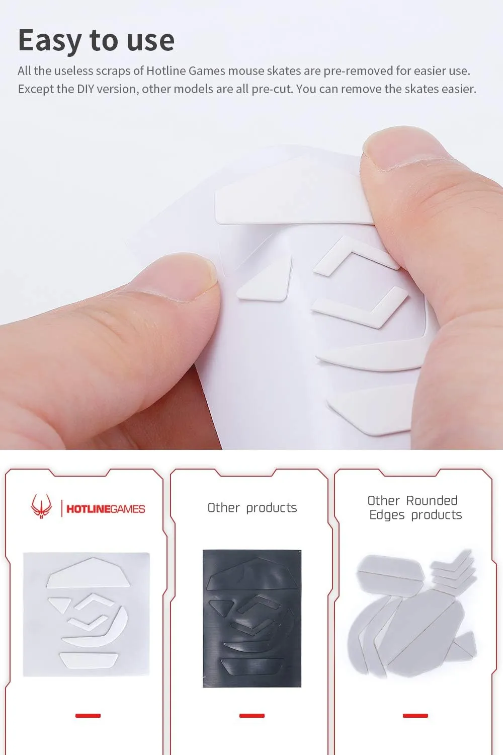 HOTLINEGAMES 2Sets 3.0 Plus Rounded Curved Edges Mouse Feet Skates Compatible with Ninjutso Sora/Sora V2 Gaming Mouse feet Replacement (0.8mm, Smooth, PTFE) Pro Performance Upgrade