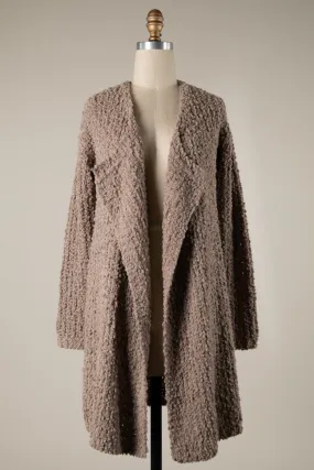 LAPEL DETAIL POPCORN KNIT CARDIGAN 1 PACK