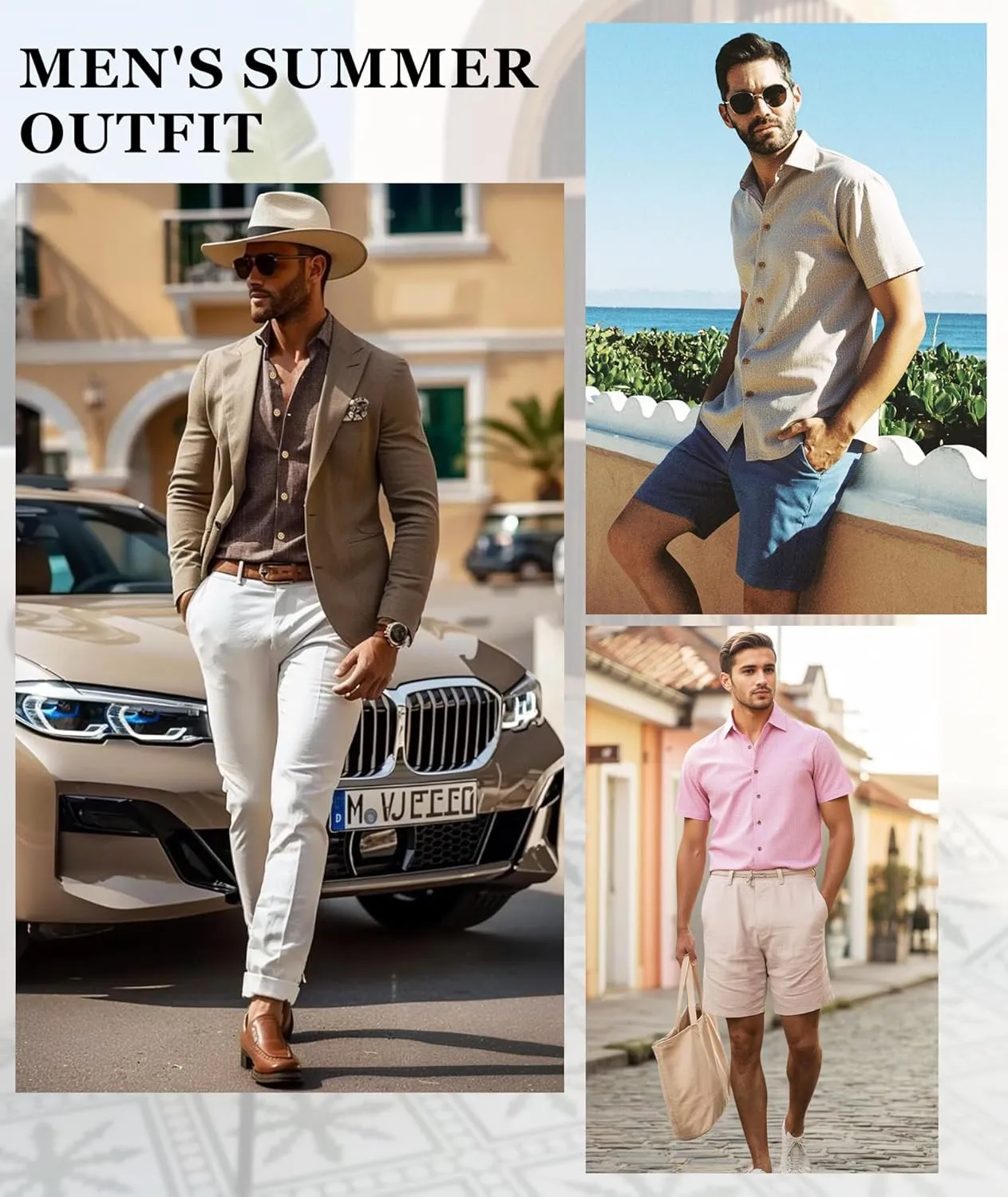 Linen Shirts for Men Casual Short Sleeve Button Down Shirt Cool Summer Beach Wedding Vacation Tops