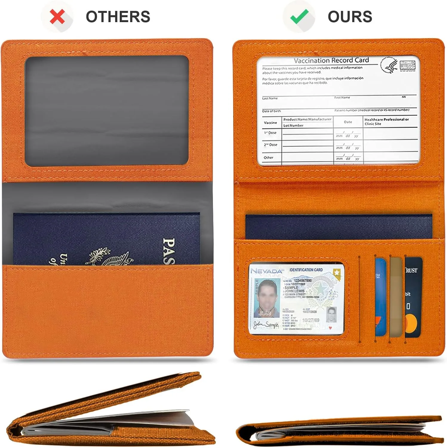 Passport Holder,Travel Accessories,Travel Gifts(Organge)