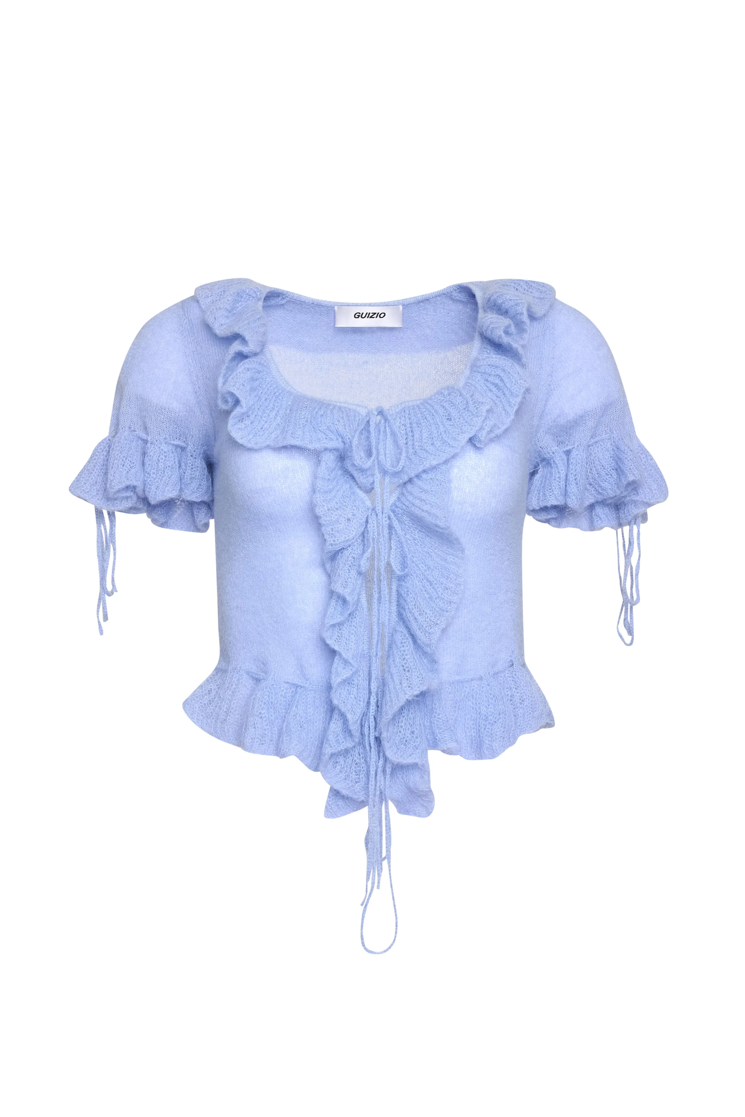 Ruffle Knit Tie Top