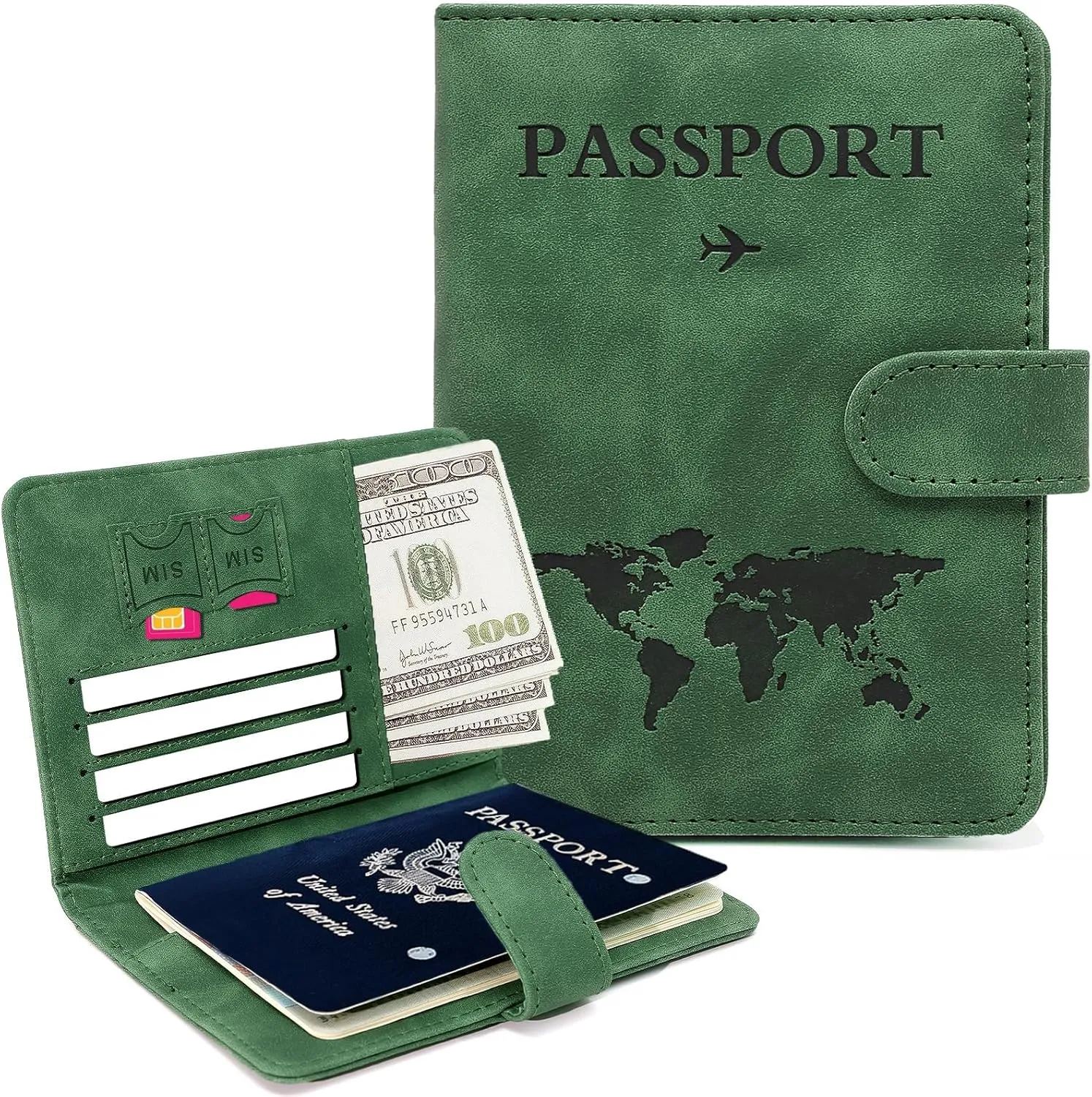 Sizobi Passport Holder Covers Case, RFID Blocking Passport Holder for Travel Essentials, Leather International Travel Must Haves Travel Accessories for Women Men, Cruise Ship Essentials, Travel Gifts