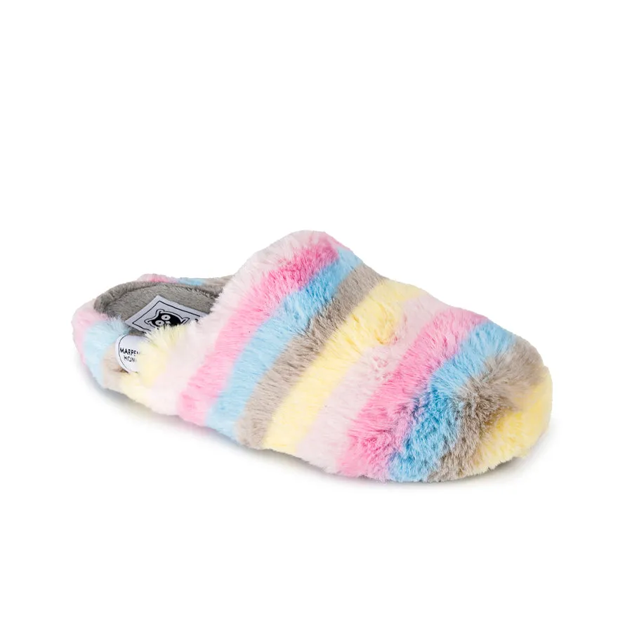 Slippers Rayas Soft Gris-Rosa