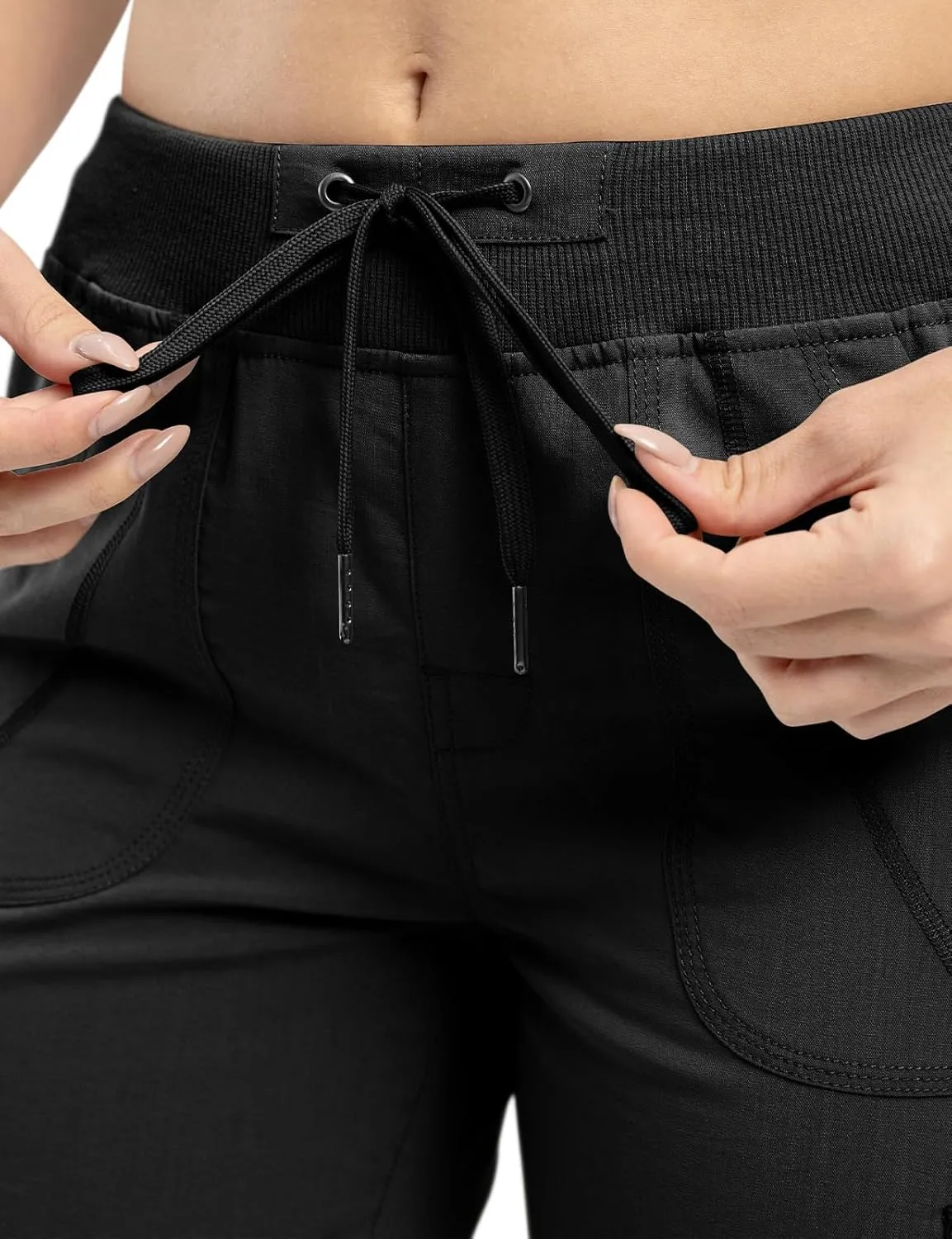 TBMPOY Womens Cargo Capris Lightweight Hiking Pants 6 Pockets Quick Dry Casual Outdoor Trip Loose Shorts Cropped Cotton