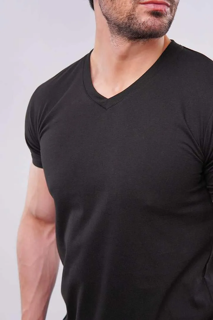 V-Neck T-Shirt - Black