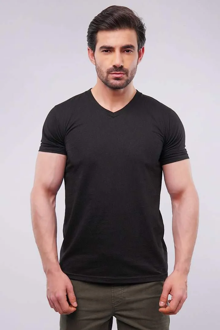 V-Neck T-Shirt - Black