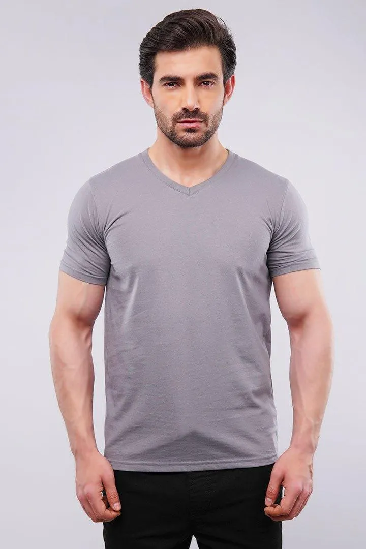 V-Neck T-Shirt - Grey