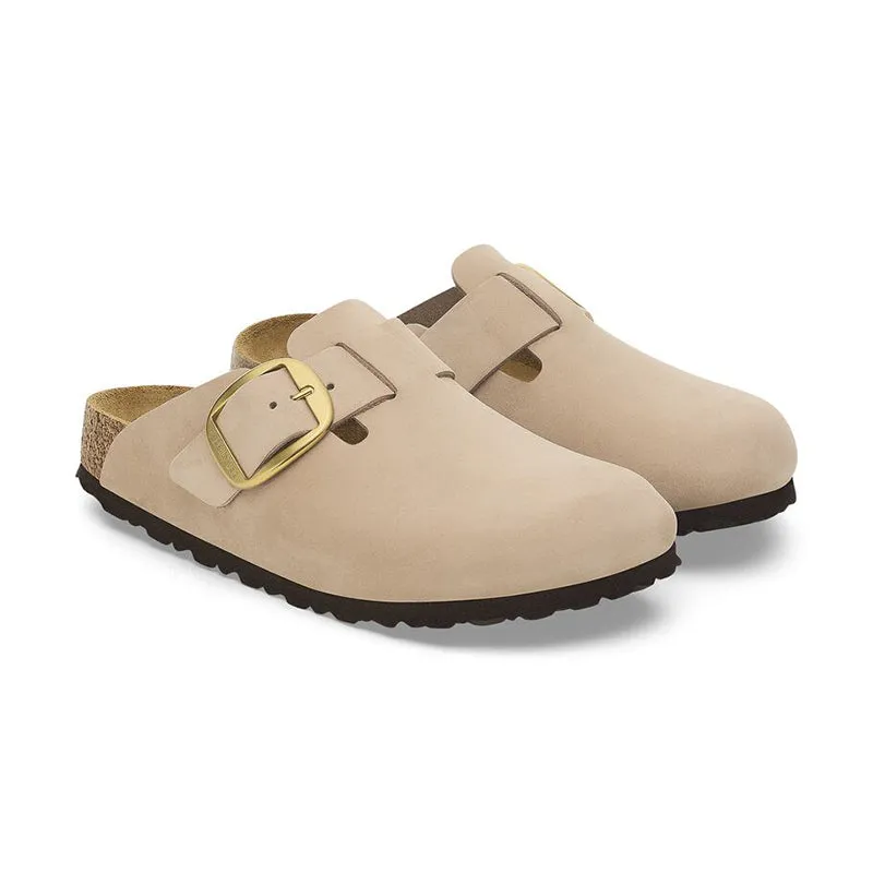 Women's Boston Big Buckle Narrow Sandcastle Nubuck